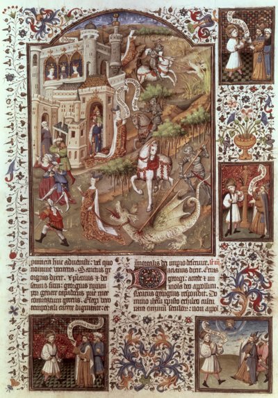 St. Georg tötet Drachen von English School