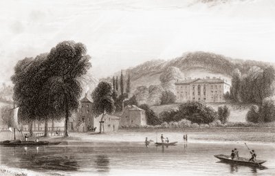 Ansicht des Beaumont Lodge, Old Windsor, Berkshire, England im 19. Jahrhundert. 1854 an die Gesellschaft Jesu verkauft und in Beaumont College, eine Jesuitenschule, umbenannt. Aus Churton