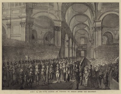 23. April 1789, König Georg III. besucht St. Paul nach seiner Genesung (Stich) von English School