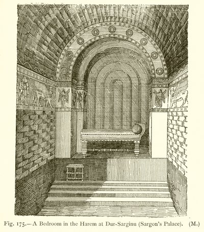 Ein Schlafzimmer im Harem von Dur-Sarginu (Sargons Palast) von English School