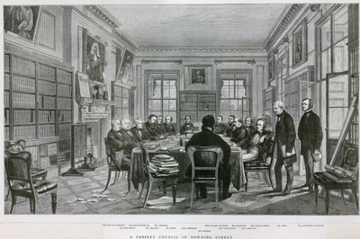 Ein Kabinettsrat in der Downing Street 10 von English School