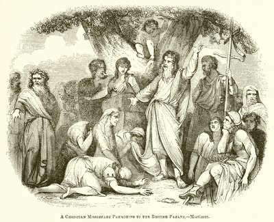 Ein christlicher Missionar predigt den britischen Heiden von English School