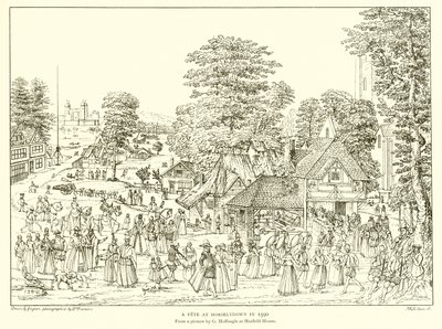 Ein Fest in Horselydown im Jahr 1590 von English School