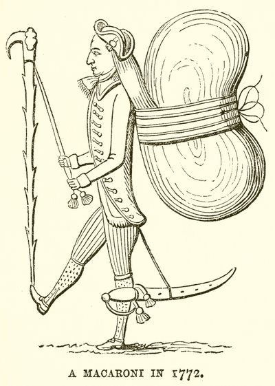 Ein Macaroni im Jahr 1772 von English School