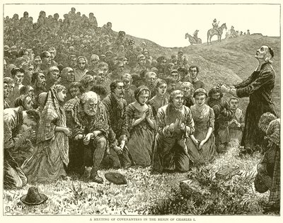 Ein Treffen der Covenanters während der Herrschaft von Karl I. von English School