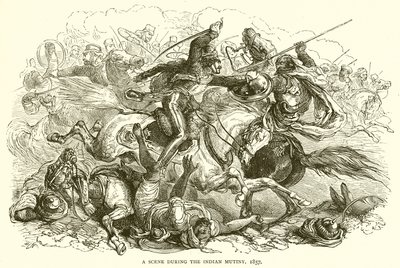 Eine Szene während des indischen Aufstands, 1857 von English School