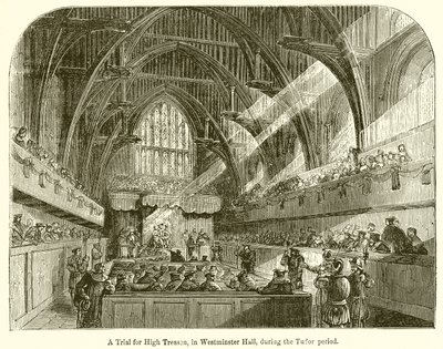 Ein Prozess wegen Hochverrats in der Westminster Hall während der Tudor-Zeit von English School