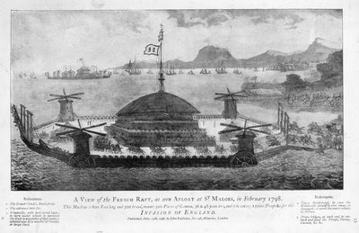 Ansicht des französischen Floßes in St. Malo, Februar 1798 von English School
