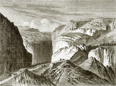 Ein Canyon oder Gebirgspass in der Sierra von English School