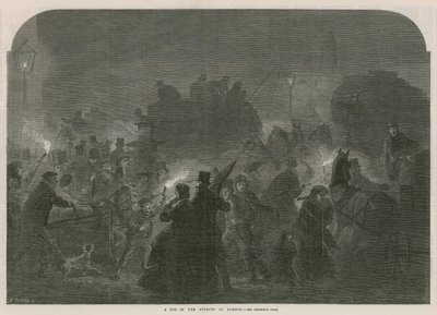 Ein Nebel in den Straßen von London von English School