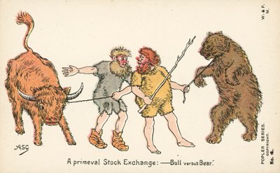 Eine urzeitliche Börse - Bulle gegen Bär von English School