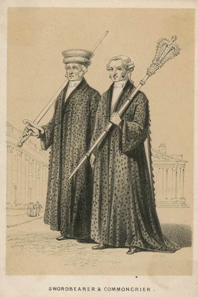 Ein Schwertträger und Stadtausrufer von English School