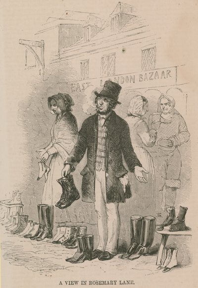 Eine Ansicht in Rosemary Lane, London von English School