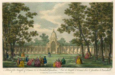 Ansicht des Tempels des Komus in den Vauxhall Gardens, London von English School