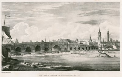 Ansicht der Ostseite der London Bridge im Jahr 1827 von English School