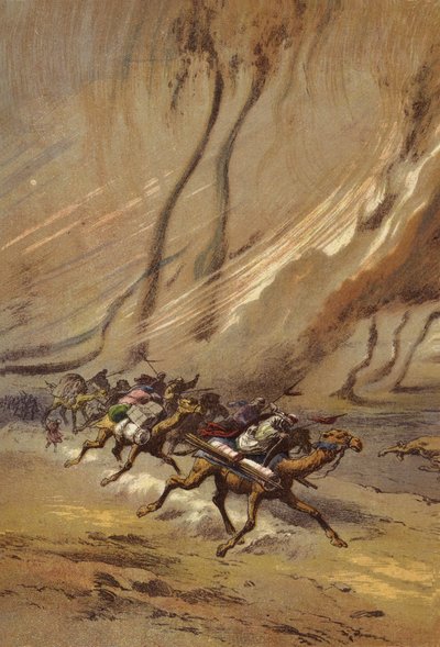 Ein Sandwirbelsturm in der Sahara von English School