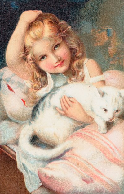 Ein junges Mädchen posiert mit einer Katze von English School
