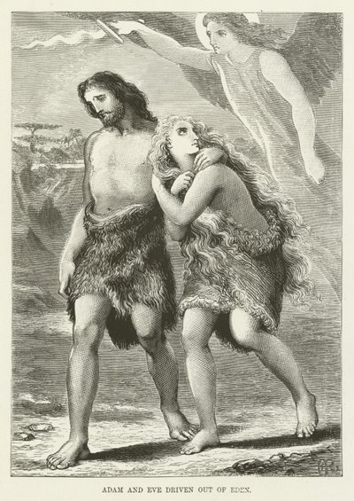 Adam und Eva werden aus Eden vertrieben von English School