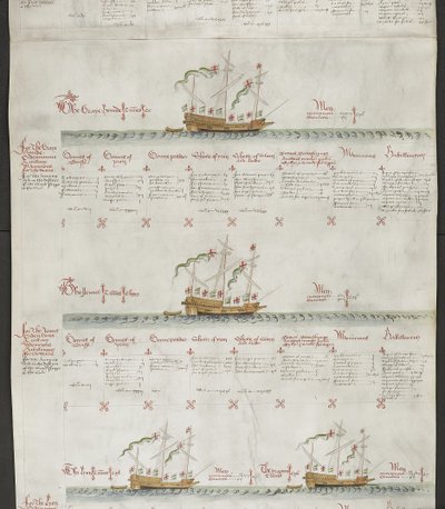 Galeassen: Der Windhund, Die Jennet, Der Löwe und Der Drache, aus 