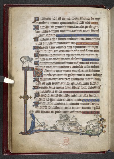 Psalm mit marginaler Erweiterung, die einen Teilrahmen bildet von English School