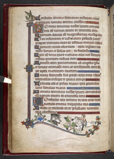 Junge auf Pony mit Falke, der eine Ente jagt, ca. 1284-1316 von English School