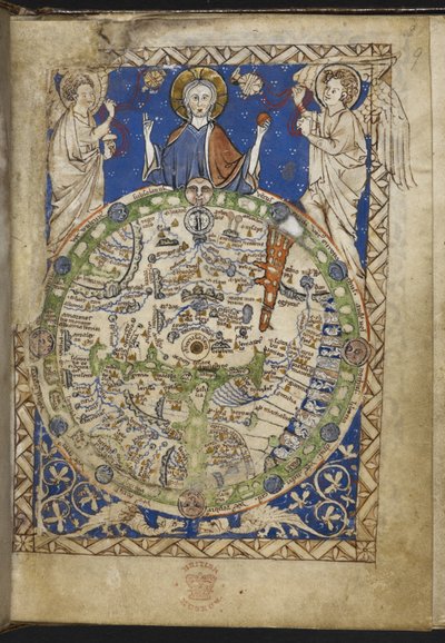Psalter, mit zusätzlichen Hymnen und Gebeten und einer mittelalterlichen Weltkarte (
