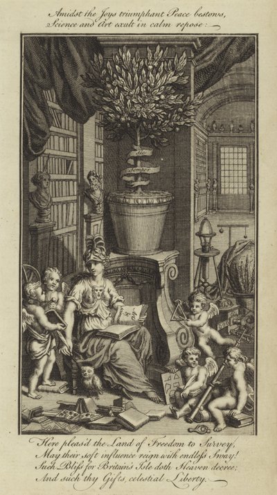 Inmitten der Freuden, die der triumphierende Frieden bringt, jubeln Wissenschaft und Kunst in ruhiger Gelassenheit von English School