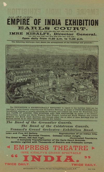 Werbung für die Empire of India Ausstellung, Earls Court von English School