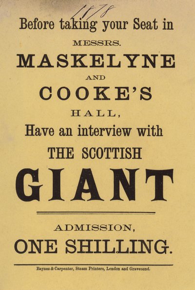 Werbung für Messrs Maskelyne und Cookes Hall von English School