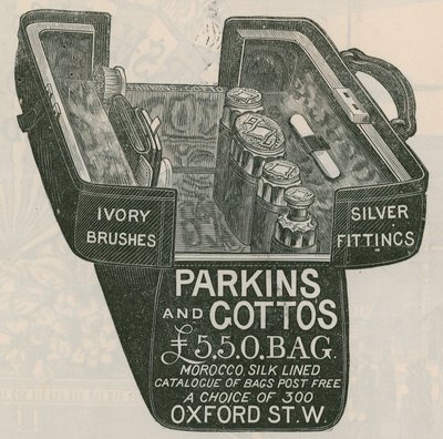Werbung für Parkins und Cottos Tasche von English School