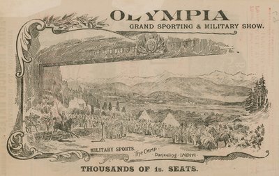 Werbung für eine Große Sport- und Militärshow in Olympia, London von English School