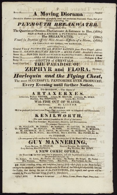Werbung für eine Aufführung im New Theatre Royal von English School