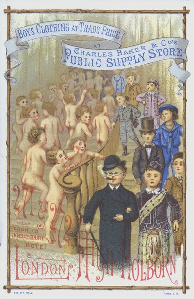 Werbung für Jungenkleidung aus Charles Baker & Co