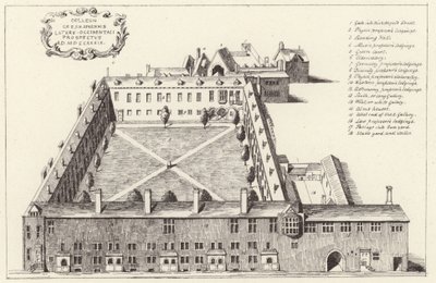 Luftaufnahme des Gresham College in der City of London von English School