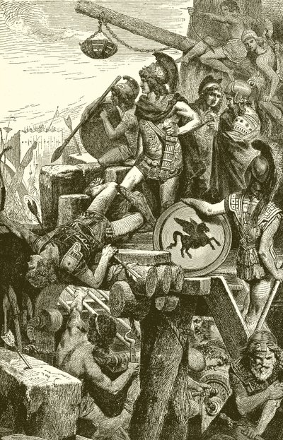 Alexander der Große bei der Belagerung von Tyros von English School