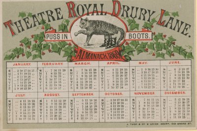Almanach von 1869, herausgegeben vom Theatre Royal Drury Lane von English School