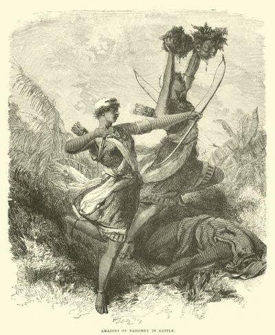 Amazonen von Dahomey im Kampf von English School