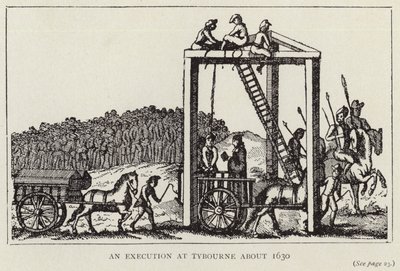 Eine Hinrichtung in Tybourne um 1630 von English School