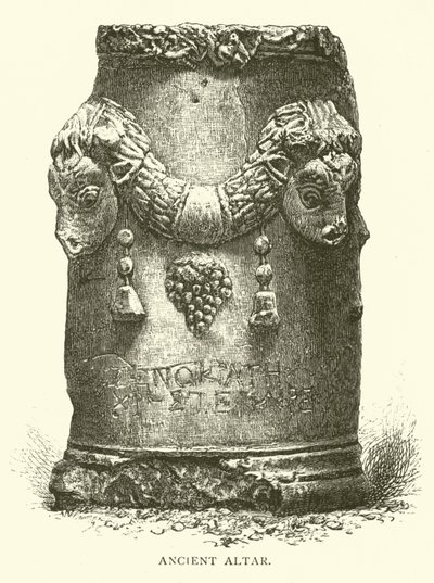 Antiker Altar (Gravur) von English School