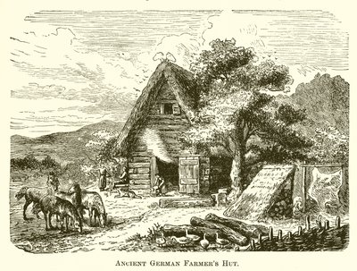 Alte germanische Bauernhütte von English School