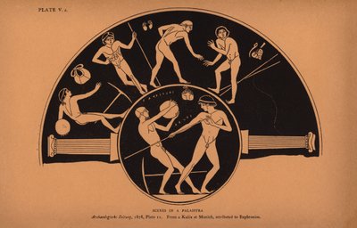 Antike griechische Erziehung: Szenen in einer Palaistra (Lithografie) von English School