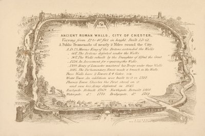 Antike römische Mauern von Chester (Lithographie) von English School