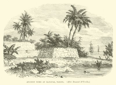Altes Grab in Matavai, Tahiti, nach Dumont D