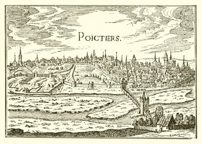 Alte Ansicht von Poitiers von English School