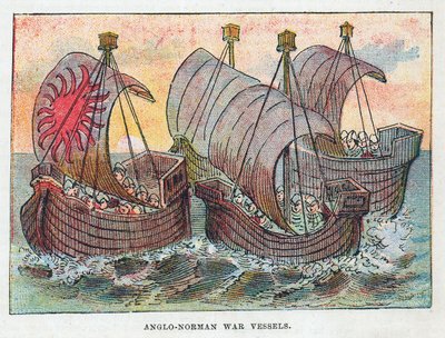 Anglo-Normannische Kriegsschiffe von English School