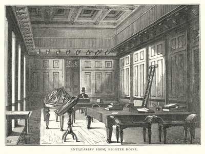 Antiquitätenraum, Register House (Stich) von English School