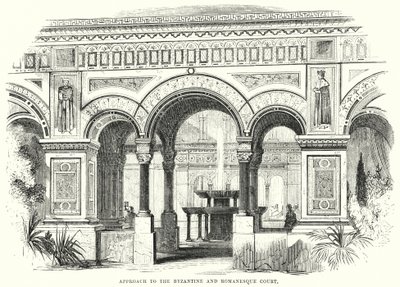 Zugang zum byzantinischen und romanischen Hof (Gravur) von English School