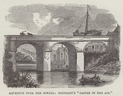 Aquädukt über den Irwell, Brindleys "Schloss in der Luft" (Gravur) von English School