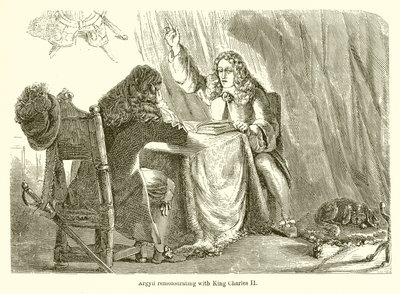 Argyll protestiert bei König Karl II. von English School