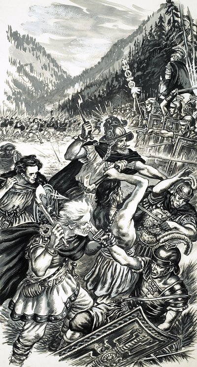Arminius, der deutsche Prinz, kämpft gegen die Römer von English School
